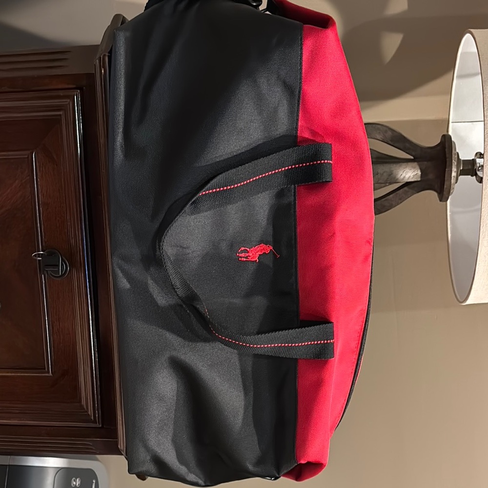 Polo by Ralph Lauren Black and Red Duffel Bag for Travel/ Gym NWOT